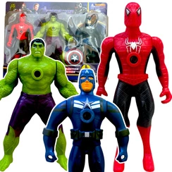 FIGURKI AVENGERS DUŻY ZESTAW 5w1 FIGURKA SPIDERMAN HULK KAPITAN AMERYKA XXL