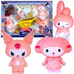 KUROMI - DUŻY  ZESTAW FIGUREK  + AKCESORIA WÓZEK SKLEPOWY ROWER ZESTAW 10W1