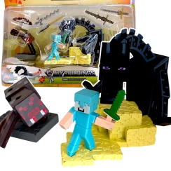 FIGURKA Z GRY MINECRAFT ZESTAW STEVE SMOK ZESTAW FIGUREK DO ZABAWY 4w1 XXL