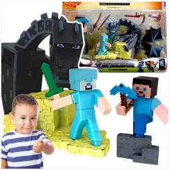 FIGURKA Z GRY MINECRAFT ZESTAW STEVE SMOK ZESTAW FIGUREK DO ZABAWY 4w1 XXL