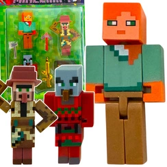 MINECRAFT ZESTAW FIGUREK 6w1 FIGURKI Z GRY VILAGER ALEX DUŻY ZESTAW 6w1