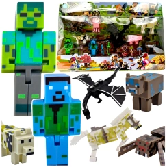 FIGURKI MINECRAFT DUŻY ZESTAW FIGUREK 9 SZTUK FIGURKA DO ZABAWY SMOK STEVE