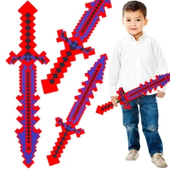 MIECZ ŚWIECĄCY Z GRY PIXELOWY DUŻY DŁUGI DŹWIĘKI 61CM PIXEL PODŚWIETLANY