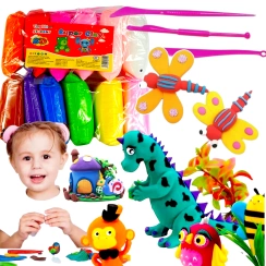 SUPER CLAY PLASTELINA PIANKOLINA GLINA MEGA DUŻA SENSORYCZNA+AKC 12 KOLORÓW