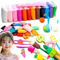 SUPER CLAY PLASTELINA GLINA PIANKOLINA POLIMEROWA 12 KOLORÓW KREATYWNA