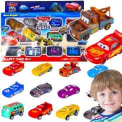 SAMOCHODY Z BAJKI CARS POJAZDY AUTA ZESTAW 12 SAMOCHODÓW 12w1 ZYGZAK ZŁOMEK