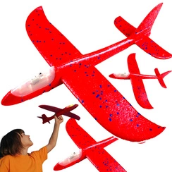 SAMOLOT ZE STYROPIANU STYROPIANOWY RZUTKA DUŻY 47CM LATAJĄCY ŚWIECĄCY LED