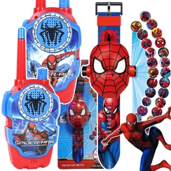 SPIDERMAN Zestaw Walkie Talkie - 2 Krótkofalówki + Zegarek z projektorem
