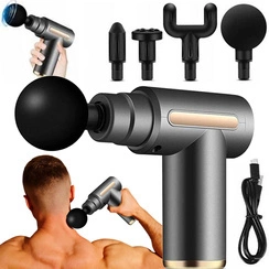 PISTOLET DO MASAŻU PLECÓW CIAŁA STÓP 4 KOŃCÓWKI MASAŻER MASSAGE GUN DUŻY