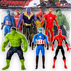 AVENGERS - ZESTAW 5 FIGUREK SUPERBOHATERÓW + AKCESORIA MARVEL