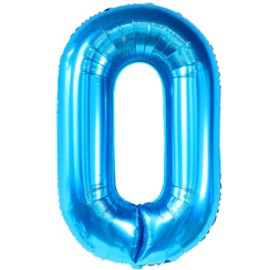 Balon Foliowy Cyfra 0 Niebieski 100cm