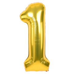 Balon Foliowy Cyfra 1 Złoty 40cm
