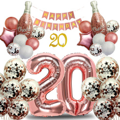 Balony Zestaw Urodzinowy 20 Urodziny