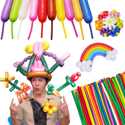 Długie Balony do modelowania- zestaw zawiera 100 sztuk w różnej kolorystyce