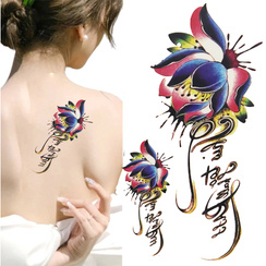 Duży tatuaż zmywalny tymczasowy 10cm motyw Kwiaty