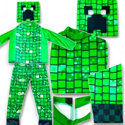 MINECRAFT Strój dla chłopca CREEPER / kostium na bal rozmiar L 130-140 cm