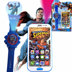 SUPERMAN Zestaw Smartfon + Zegarek z projektorem