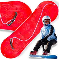 Snowboard plastikowy ślizg czerwony