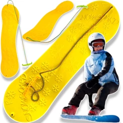 Snowboard plastikowy ślizg żółty