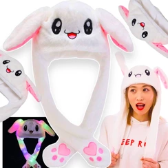 Świecąca LED Czapka Z Ruchomymi Uszami Królik Kigurumi