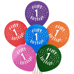 Zestaw Balonów 1 Urodziny 6szt.