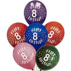 Zestaw Balonów 8 Urodziny 6szt.