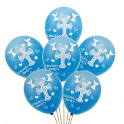 Zestaw balonów Chrzest Święty niebieskie 6 sztuk