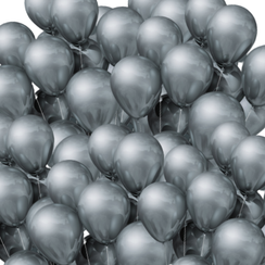 Zestaw balonów metaliczne srebro 100 szt