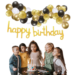 Zestaw balonów urodziny złoty czarny perłowy 42 szt.