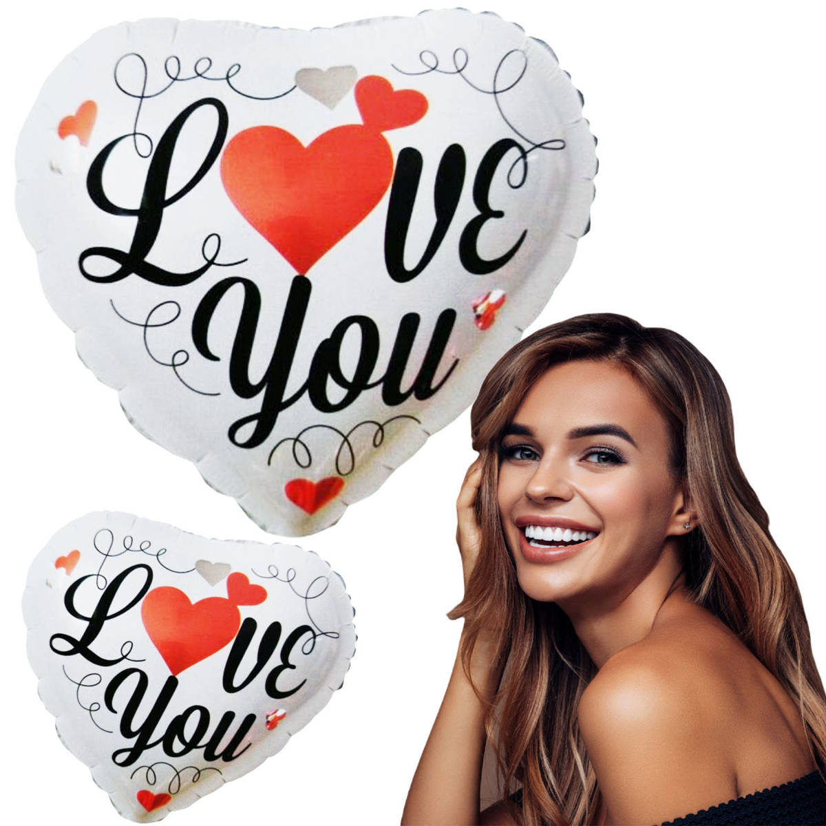 5 x Zestaw Balon Serce Serduszko I LOVE YOU 45 cm DZIEŃ MATKI