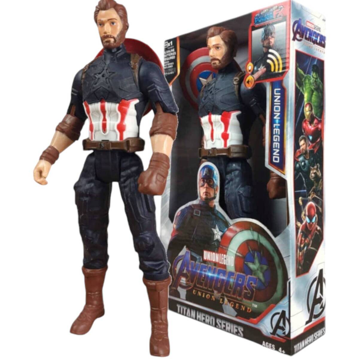 AVENGERS - FIGURKA KAPITAN AMERYKA 30CM ZABAWKA INTERAKTYWNA MARVEL 