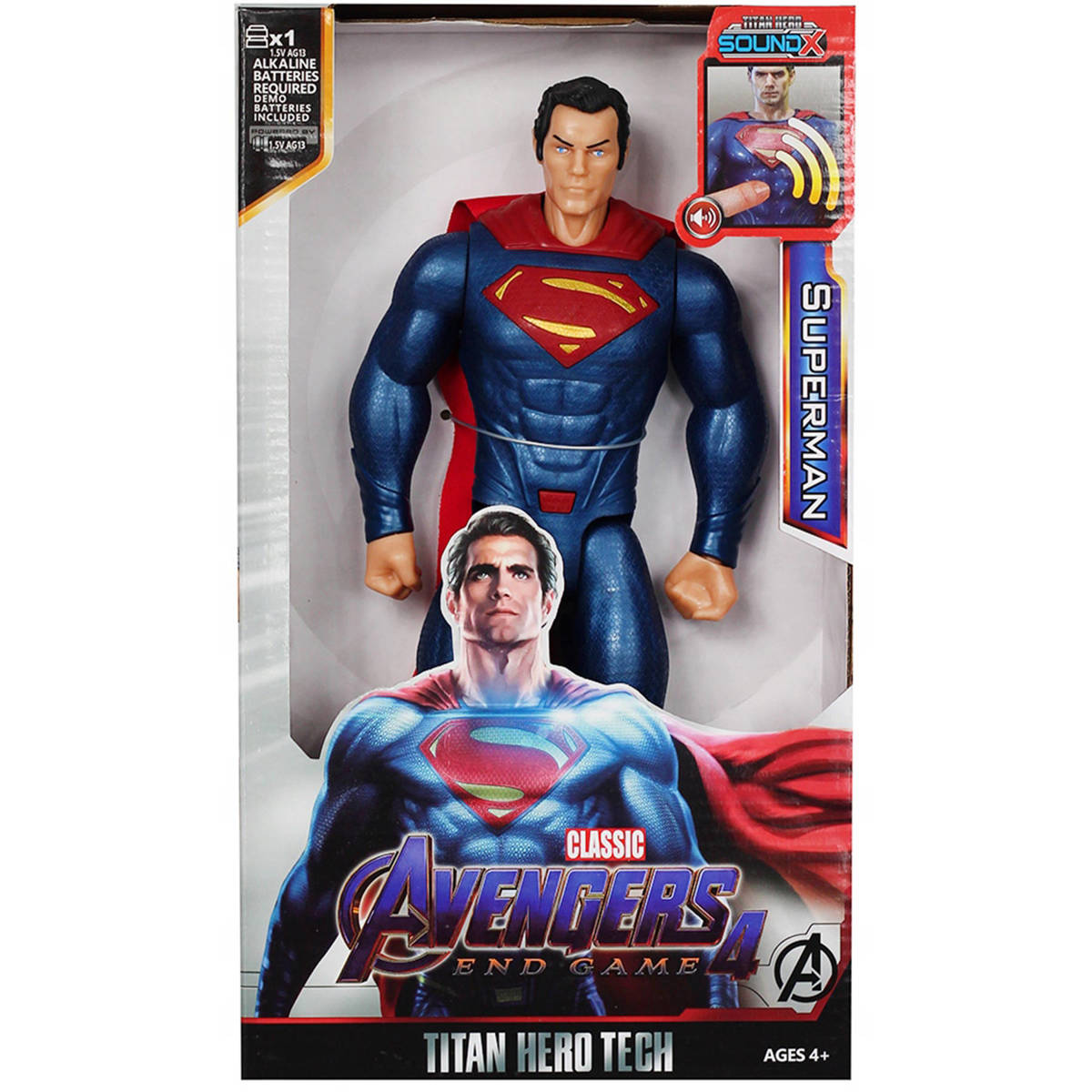 AVENGERS - FIGURKA SUPERMAN 30CM ZABAWKA INTERAKTYWNA MARVEL DC