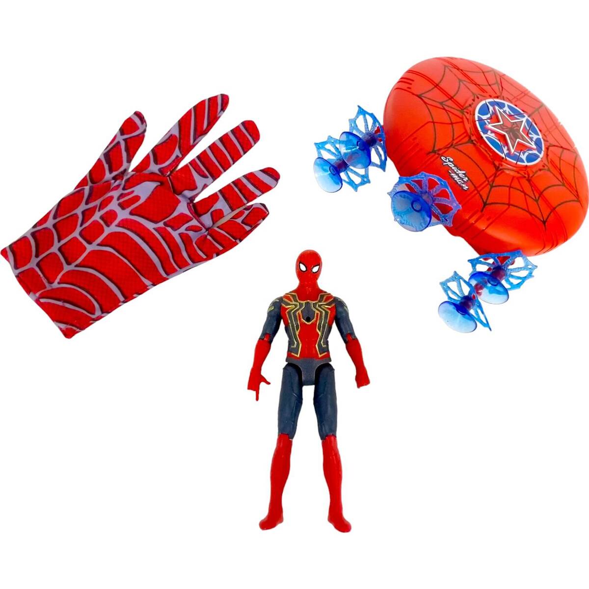 AVENGERS - MEGA ZESTAW SPIDERMAN WYRZUTNIA 5W1 ! RĘKAWICA WYRZUTNIA SPIDERMAN + STRZAŁKI + TARCZA + RUCHOMA FIGURKA SPIDERMAN AVENGERS