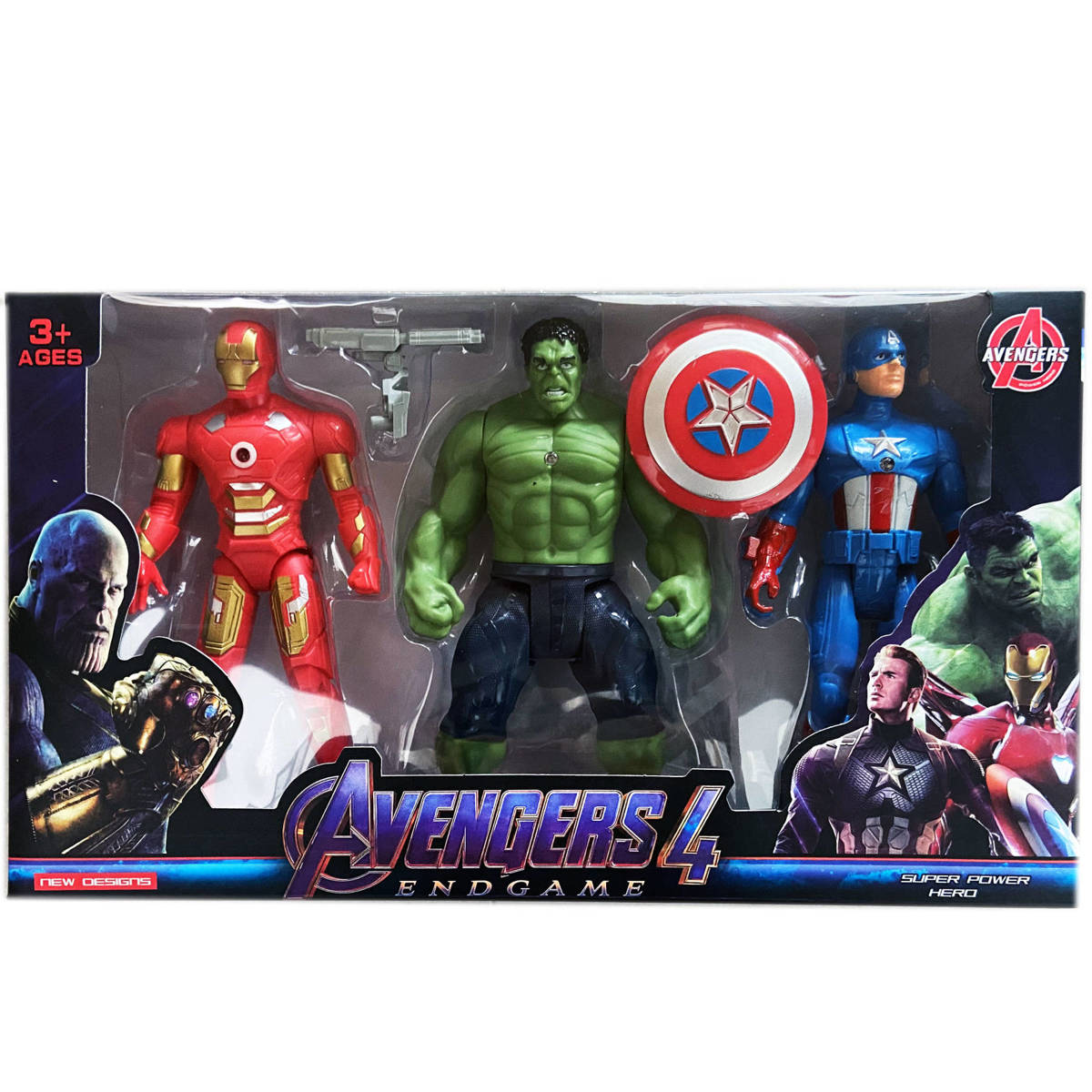 AVENGERS - ZESTAW 3 FIGUREK SUPERBOHATERÓW + AKCESORIA MARVEL