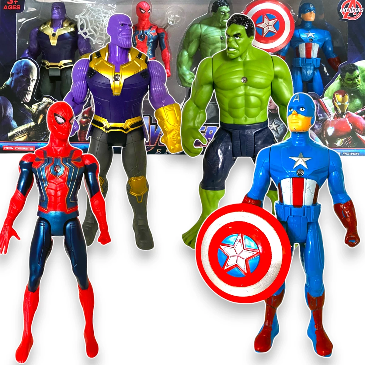 AVENGERS - ZESTAW 4 FIGUREK SUPERBOHATERÓW + AKCESORIA MARVEL