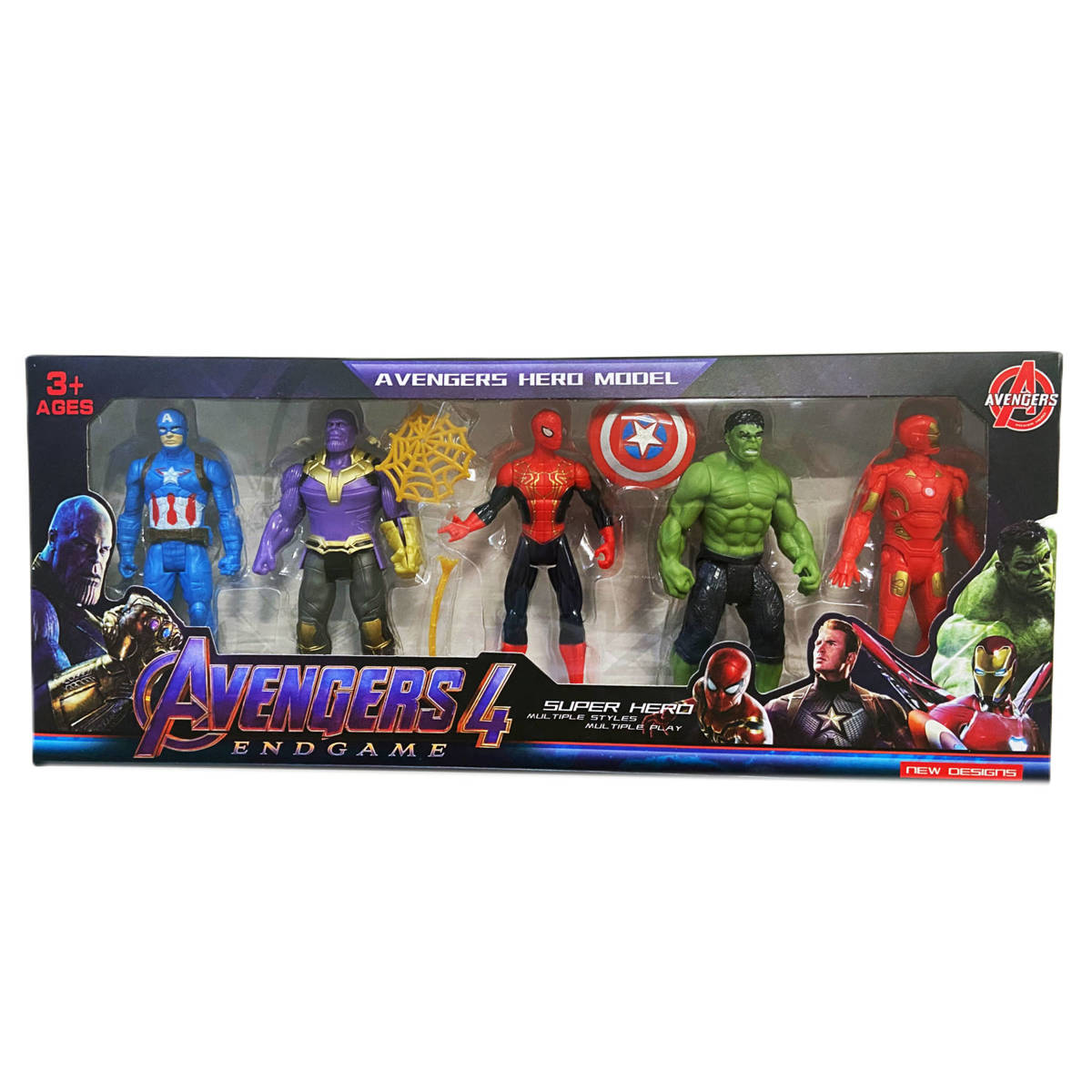 AVENGERS - ZESTAW 5 FIGUREK SUPERBOHATERÓW + AKCESORIA MARVEL