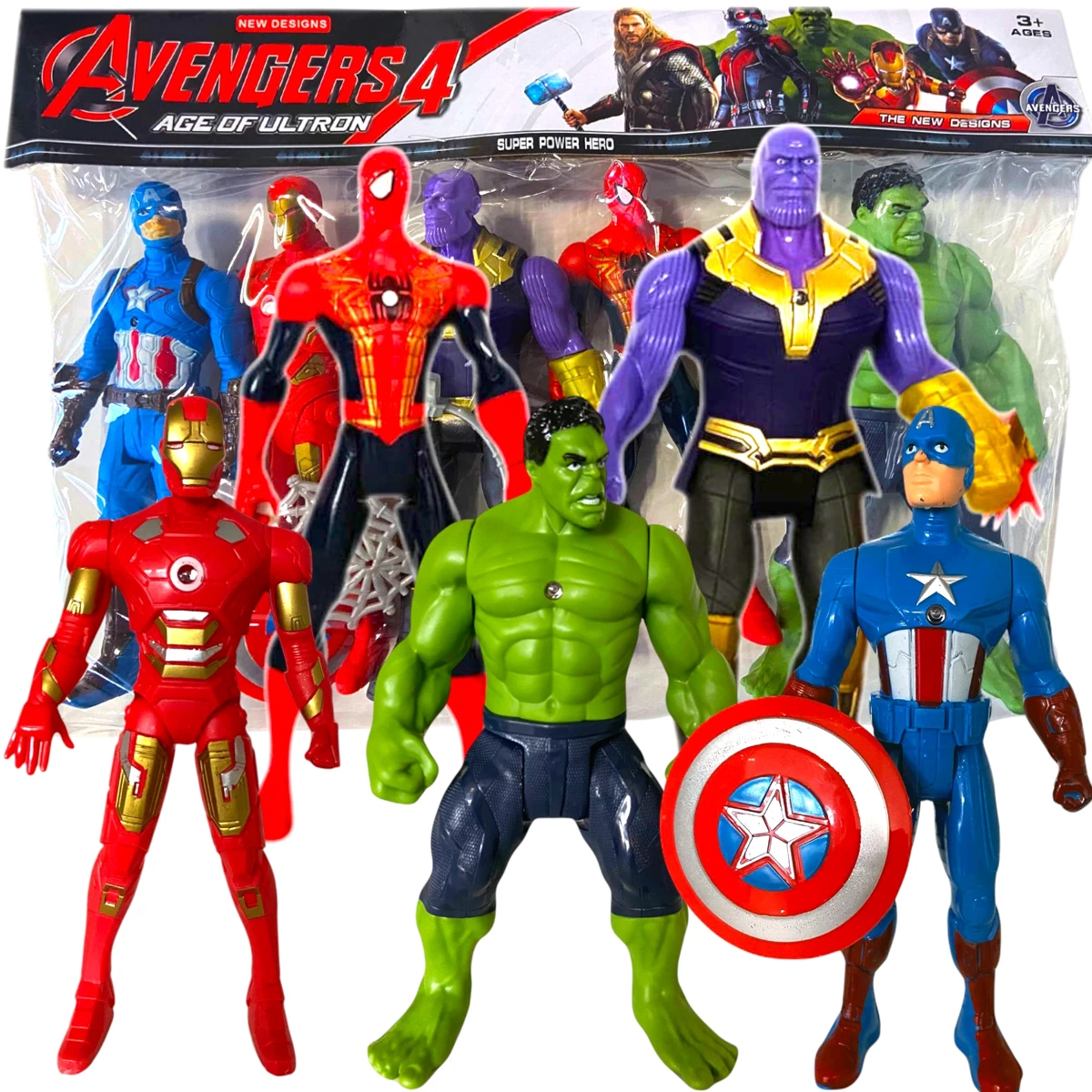 AVENGERS - ZESTAW 5 FIGUREK SUPERBOHATERÓW + AKCESORIA MARVEL