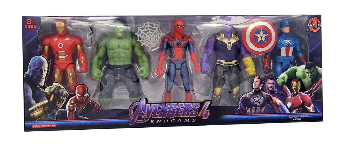 AVENGERS - ZESTAW 5 FIGUREK SUPERBOHATERÓW + AKCESORIA MARVEL