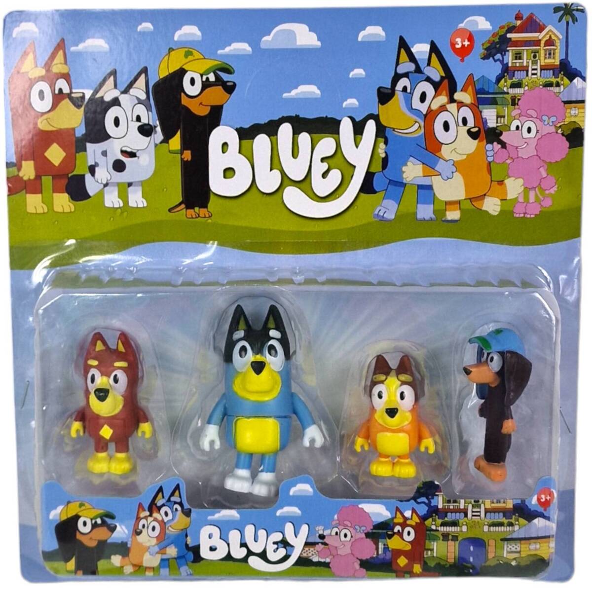 BLUEY i BINGO - Zestaw figurek z bajki 4sztuki Rodzinka + Przyjaciele !