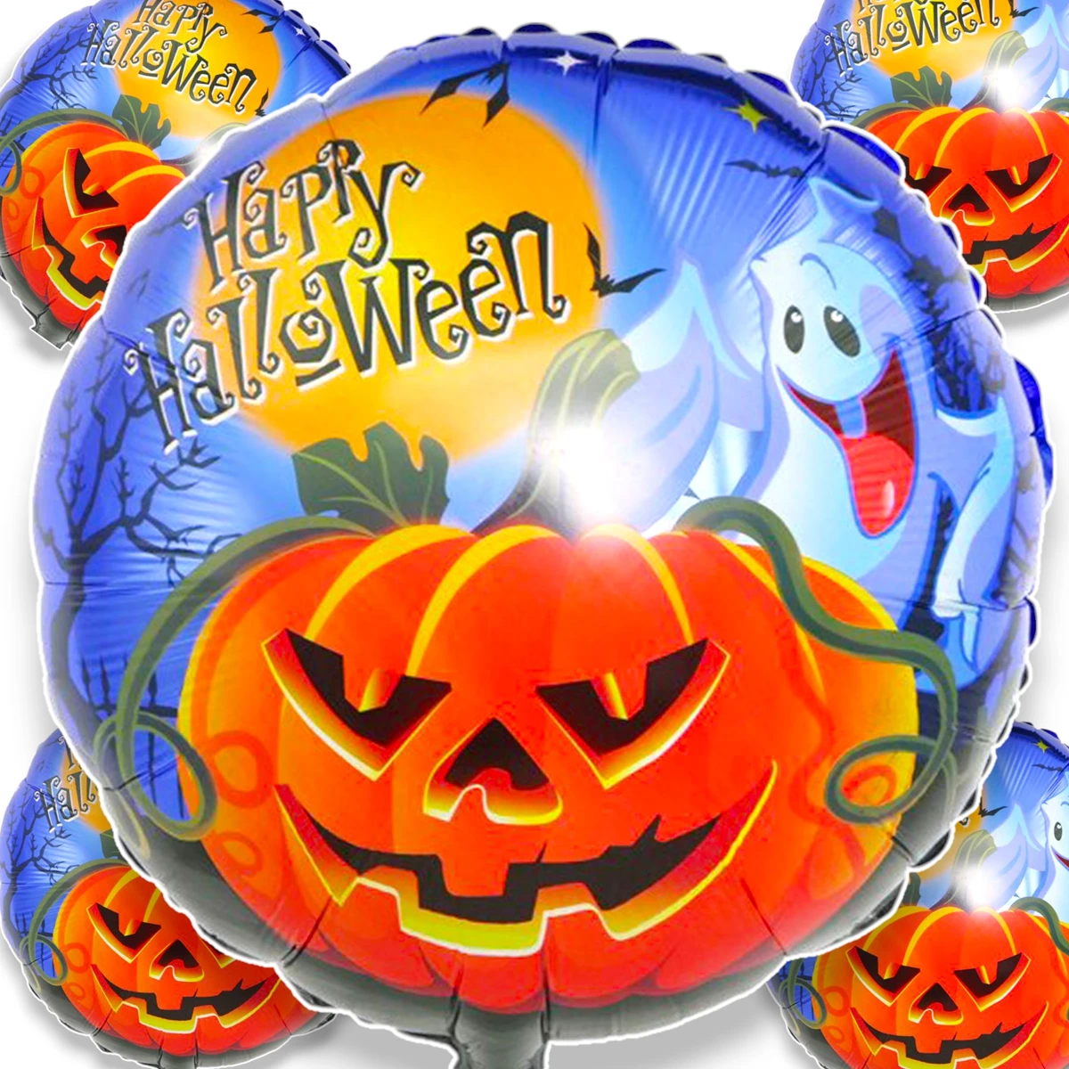 Balon Dynie Nietoperze Halloween Zestaw 6szt 51cm