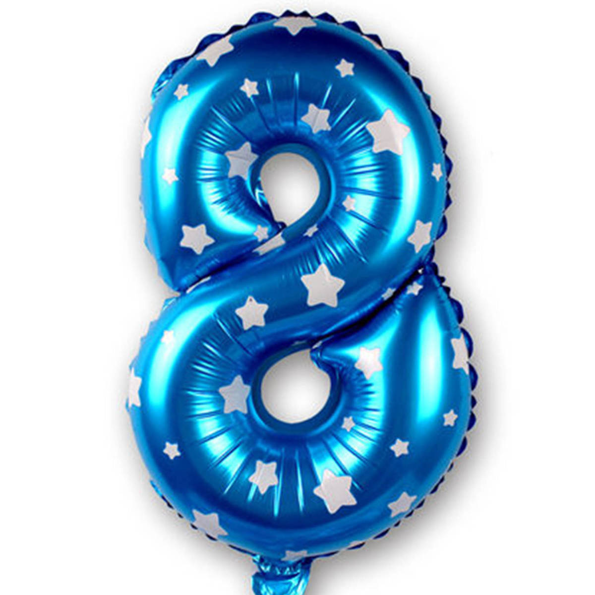 Balon Foliowy Cyfra 8 Niebieski w gwiazdki 100cm