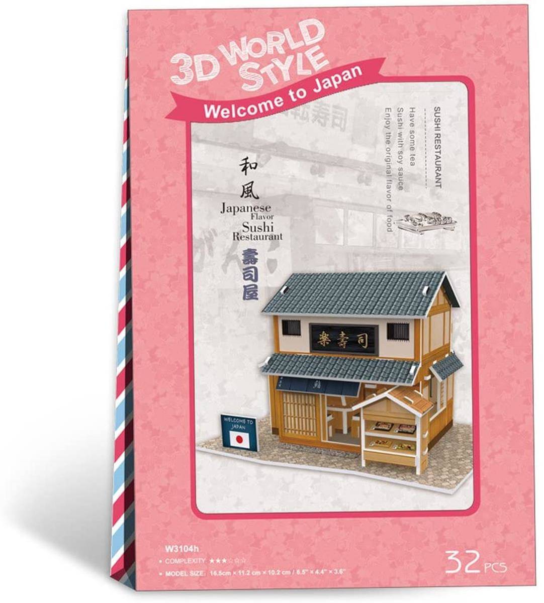 CUBIC FUN Puzzle 3D Domki świata - Japonia Sushi House 32el. 