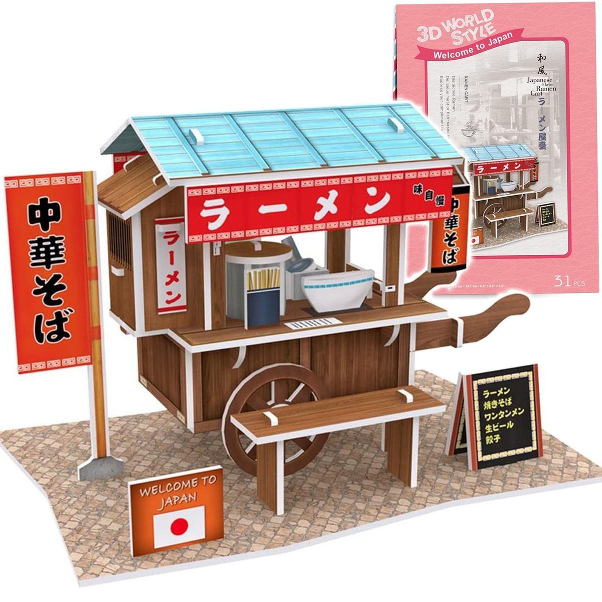 CUBICFUN Puzzle 3D Domki Świata - Japonia Ramen Cart 31el.
