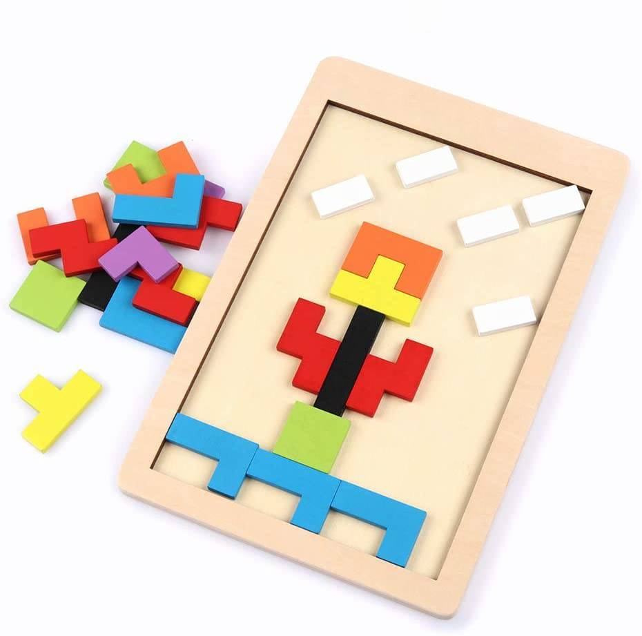 Drewniana Układanka Puzzle Tetris