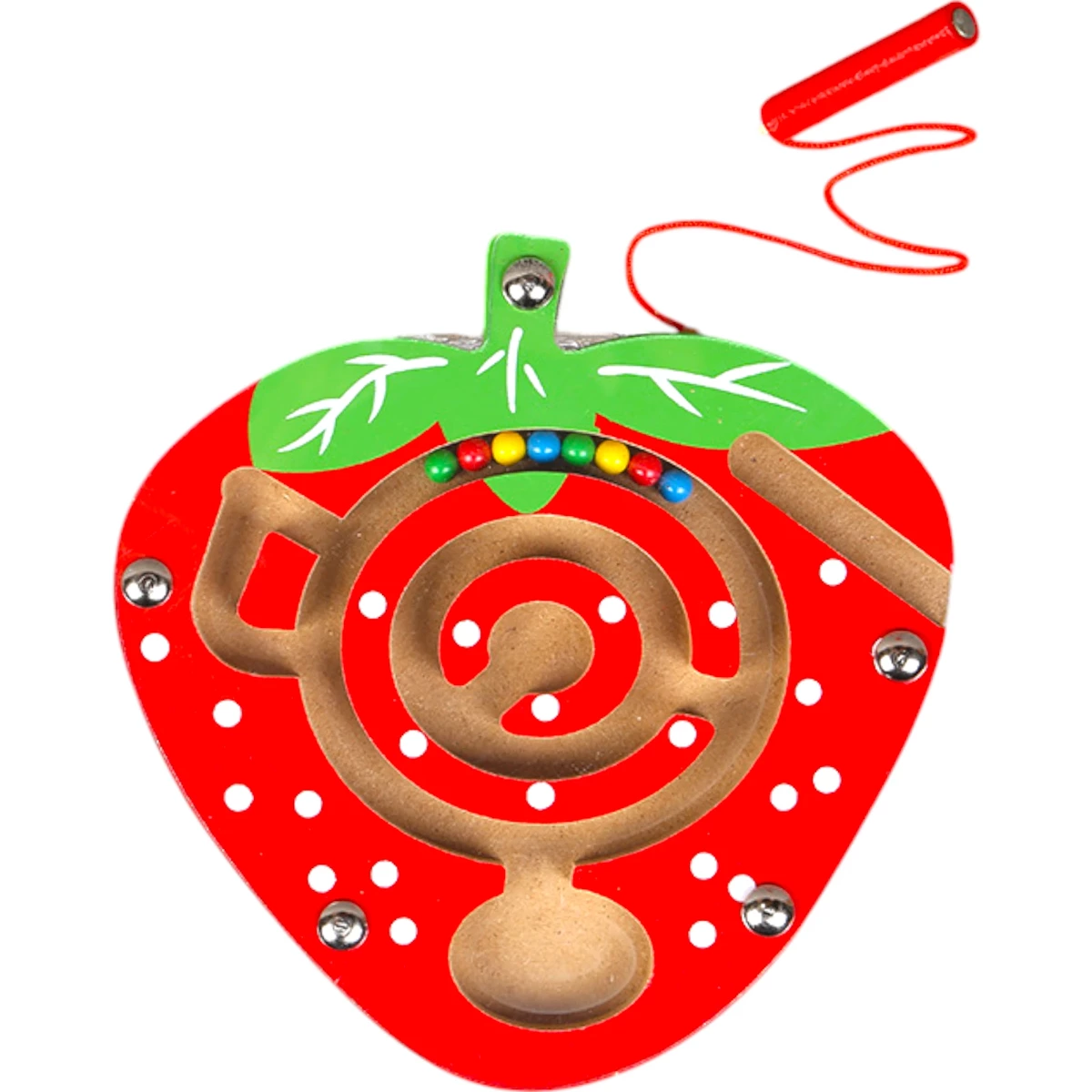 Drewniany Labirynt Magnetyczny Dla Dzieci - Truskawka