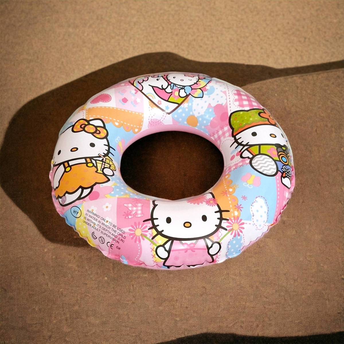 Duże dmuchane koło do pływania 60cm - Hello Kitty