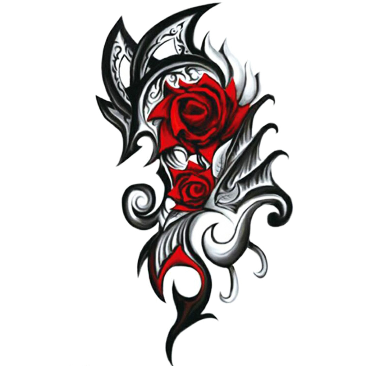 Duży tatuaż zmywalny tymczasowy 21cm motyw Róża TH-489