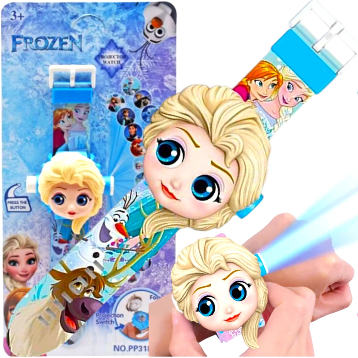 FROZEN Zegarek 3D z projektorem Elsa