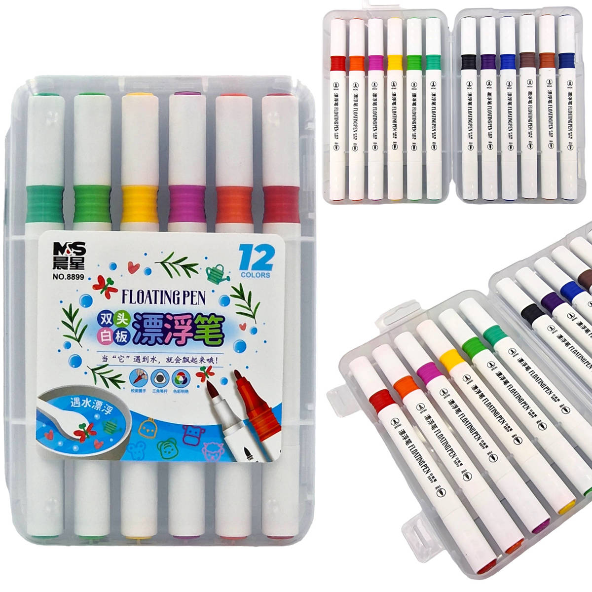 Flamastry do rysowania po wodzie- zestaw zawiera 12 sztuk magicznych markerów w różnych kolorach