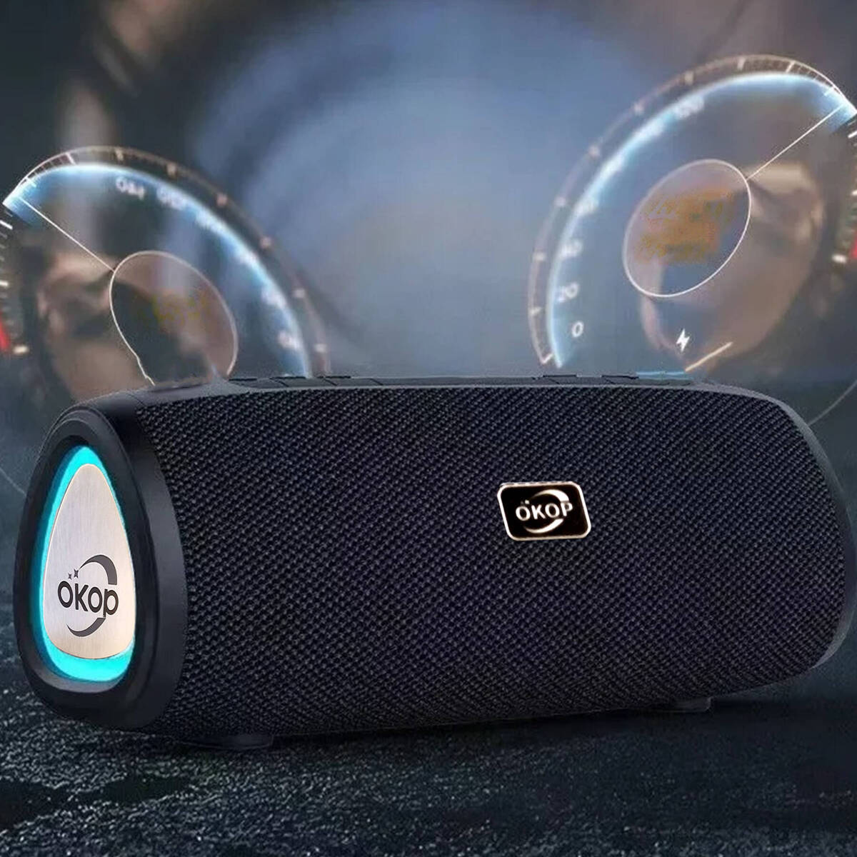 GŁOŚNIK BLUETOOTH PRZENOŚNY BEZPRZEWODOWY PODŚWIETLENIE RGB BASS SD USB AUX  RADIO RGB